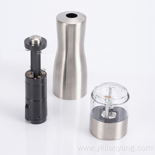 One touch stainless salt and pepper mill grinder